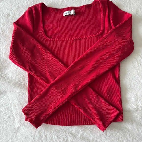 Hollister Red Ribbed Top size S - Picture 2 of 4